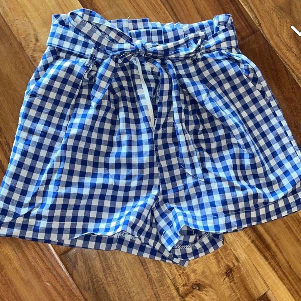 Blue Plaid Tie Shorts